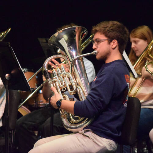 student playing euphonium